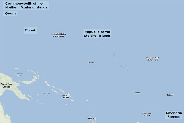 Map of U.S. Affiliated Pacific Islands