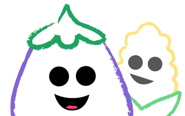drawing of eggplant and corn