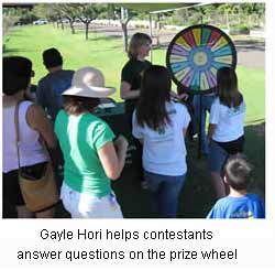 Gayle Hori at prize wheel