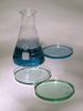 Flask and petri dishes
