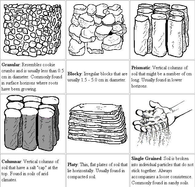 types of soil chart