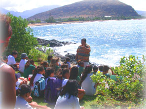 Students learning about water in Waianae