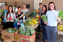 Students with local foods