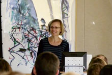 Lutgarde Raskin presenting a lecture