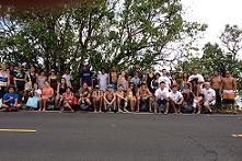 NREM students with bags of seaweed they collected