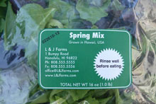 Bag of spring mix greens
