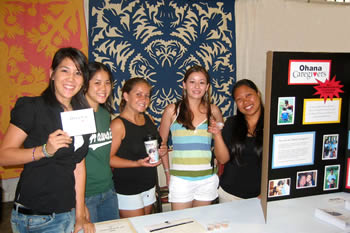 students promoting ohana caregiver program