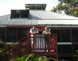 Mary Martini (right) with recent CTAHR graduate and program coordinator Adam Baker (left).