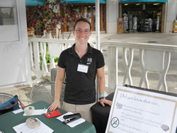 Dr. Stewart setting up her exhibit at Honolulu’s Rice Festival.