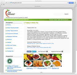 The “Got Nutrients?” website
offers nutrition and health information for seniors.