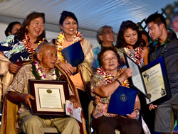 The Oyama family was honored during the opening
ceremonies of the 2015 Kaua‘I Farm Fair.